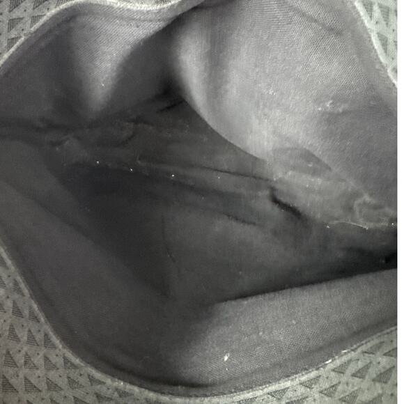 Vintage 80’s Liz Claiborne Signature Purse Crossbody Gray Black Monogram PVC - Picture 10 of 11